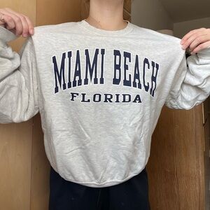 Miami Beach Florida Gray Sweatshirt